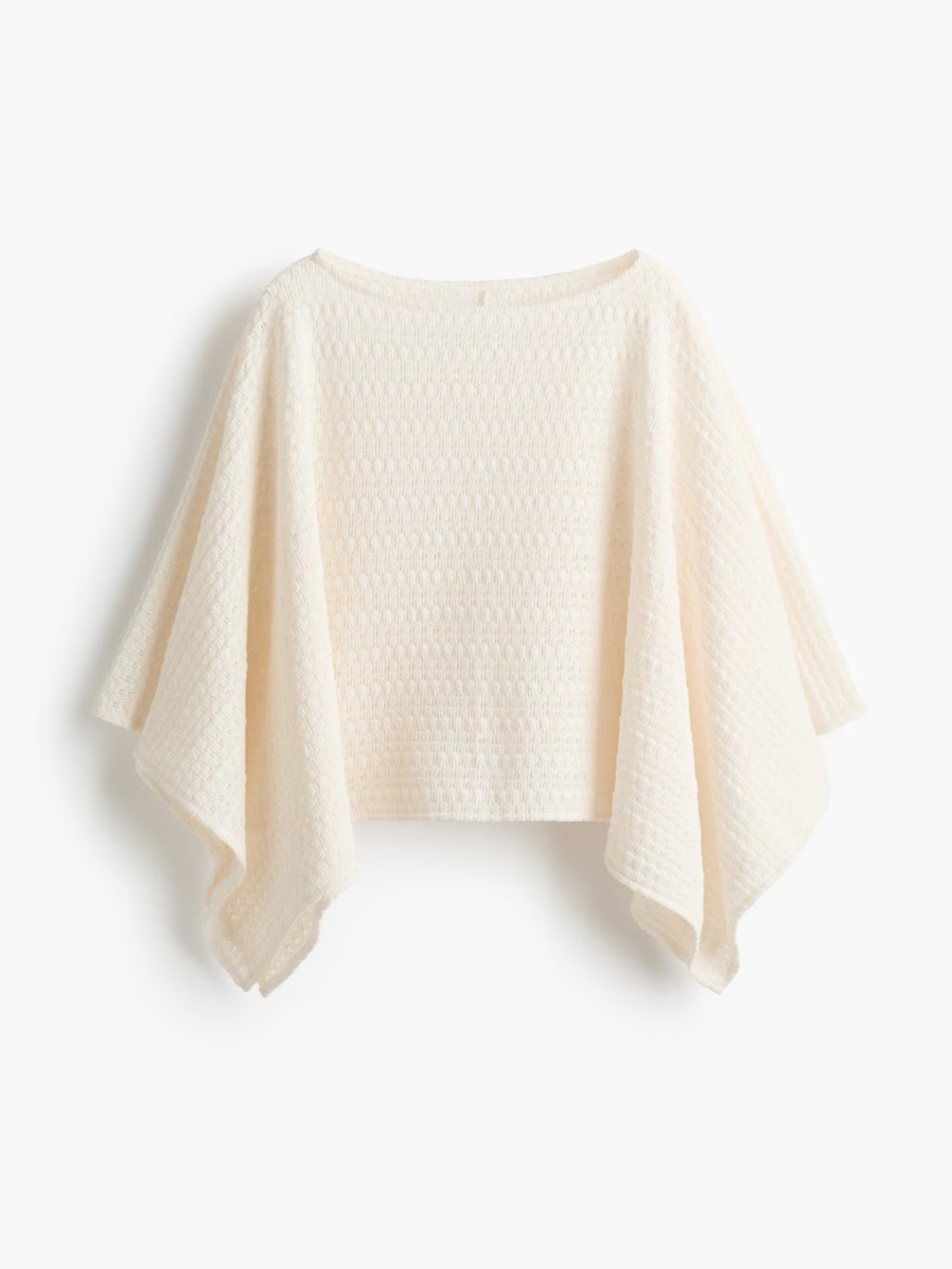 H&M Poncho Style Cream Knit Top NWT - Size M/L